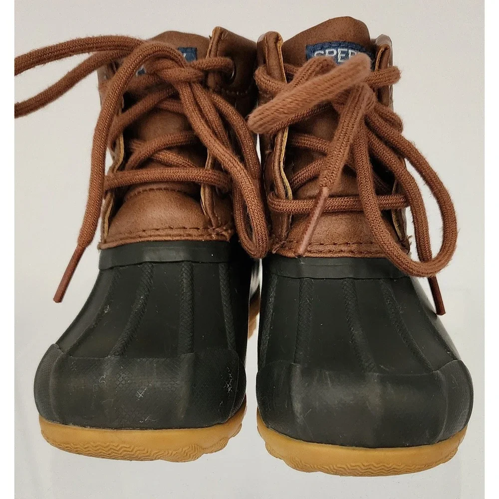 Sperry Port Boot Boys Size 6M Toddler Brown Black Duck Boots SCL261491 EUC